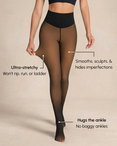 Sheer Illusion Fleece-Lined Tights