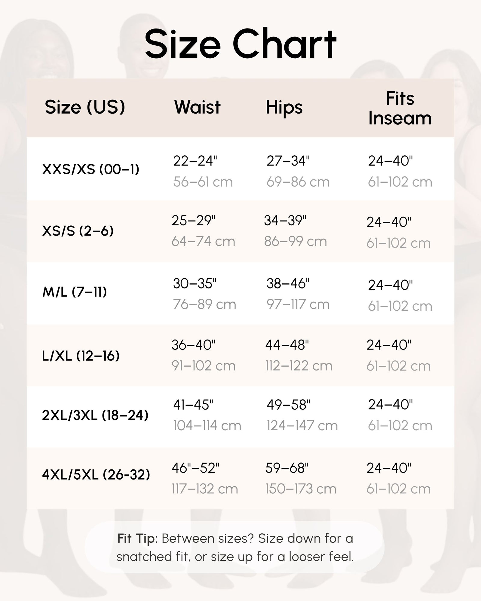 Size chart